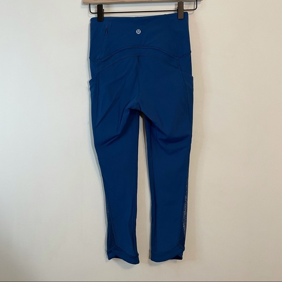 Lululemon Sole Training Crop Mesh Leggings Blue - Picture 8 of 9